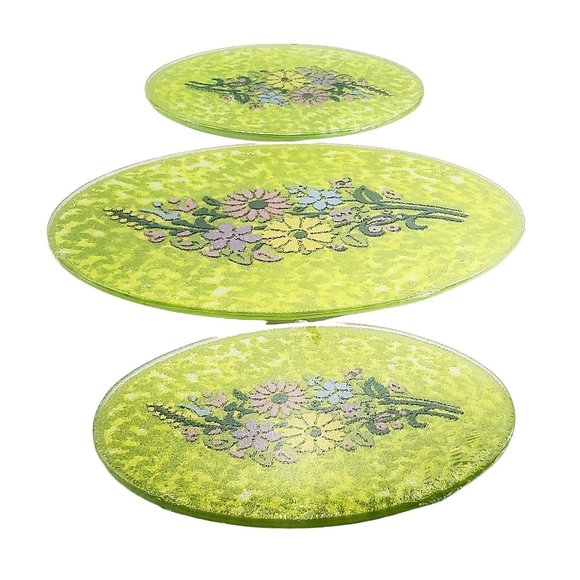 Temptations by Tara Glass Floral Trivets Cutting Boards Inserts - Picture 3 of 4